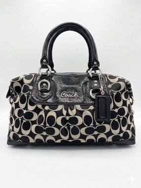 Coach Ashley Signature Satchel Black